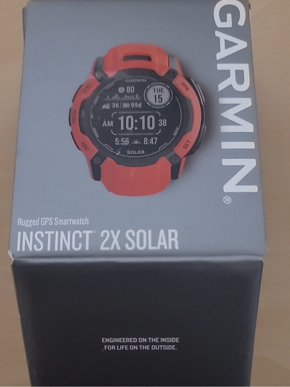 garmin Instinct 2X Solar Smartwatch - Orange and Black